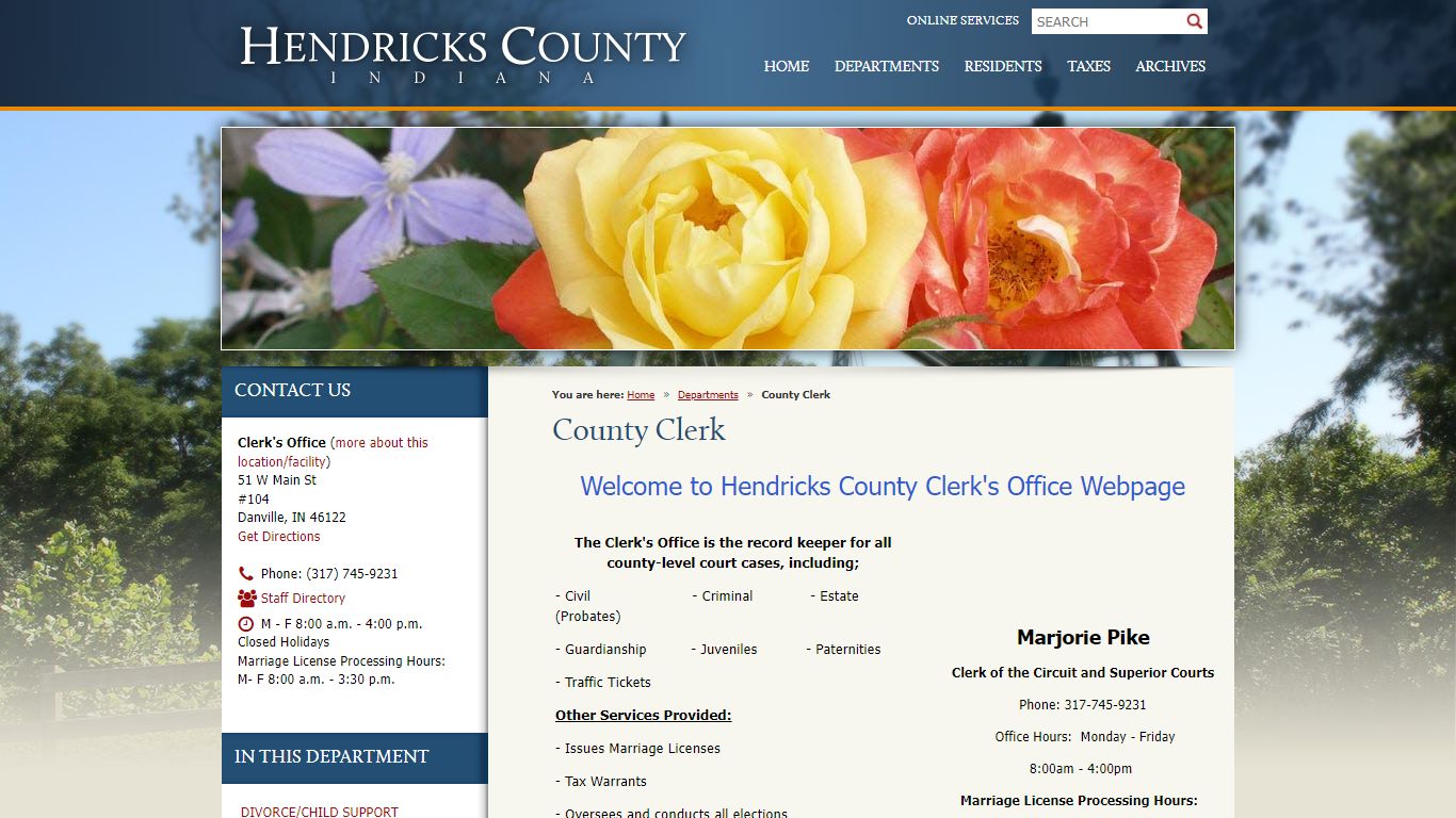 County Clerk - Hendricks County, Indiana